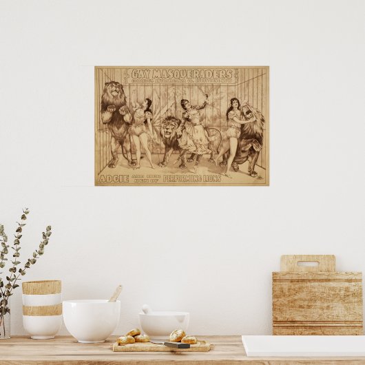 Dames met het Poster van VAUDEVILLE van de Uitvoer (Keuken)