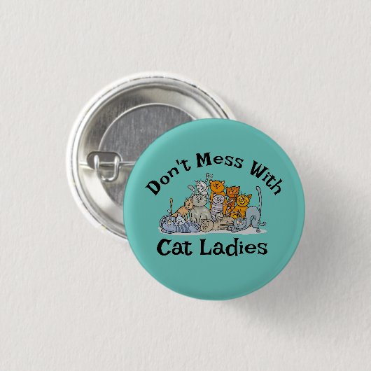 Dames met katten Ontwerp Ronde Button 3,2 Cm (Voorkant /achterkant)