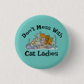 Dames met katten Ontwerp Ronde Button 3,2 Cm (Voorkant)