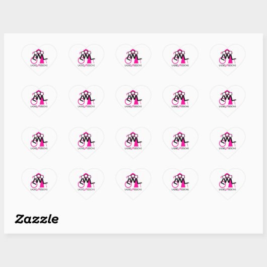 Dames met laesies hart sticker (Vel)