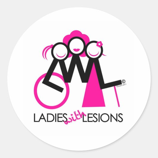 Dames met laesies ronde sticker (Voorkant)