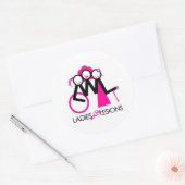 Dames met laesies ronde sticker (Envelop)