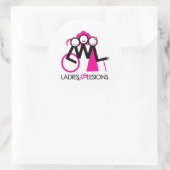Dames met laesies ronde sticker (Tas)