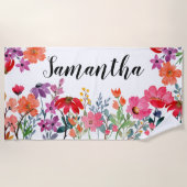 Dames met persoonlijke naam meisje strandlaken (Voorkant)