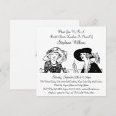 dames met Petten Elegant Vrijgezellenfeest Kaart (Voorkant / Achterkant)