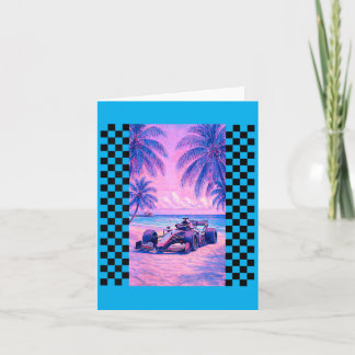 Dames Miami Racing Palmboom Strand Scene Kaart