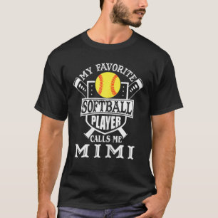 Dames Mijn favoriete softbalspeler noemt me Mimi O T-shirt
