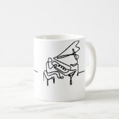 Dames Minimalistische Piano Koffiemok (Voorkant rechts)