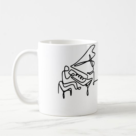 Dames Minimalistische Piano Koffiemok (Links)