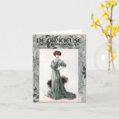 Dames Mode 1907 Kaart (Gele Bloem)