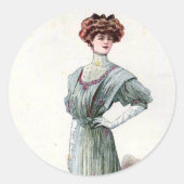  Dames Mode 1907 Ronde Sticker (Voorkant)
