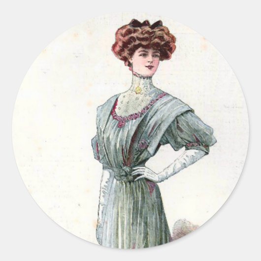 Dames Mode 1907 Ronde Sticker (Voorkant)