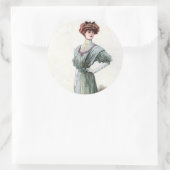  Dames Mode 1907 Ronde Sticker (Tas)