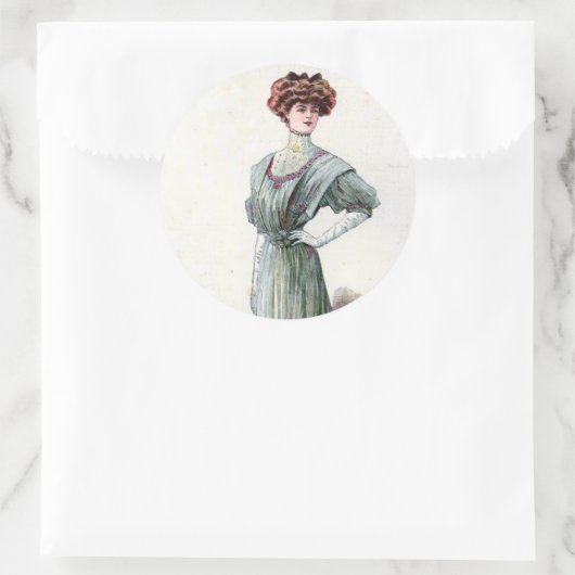  Dames Mode 1907 Ronde Sticker (Tas)