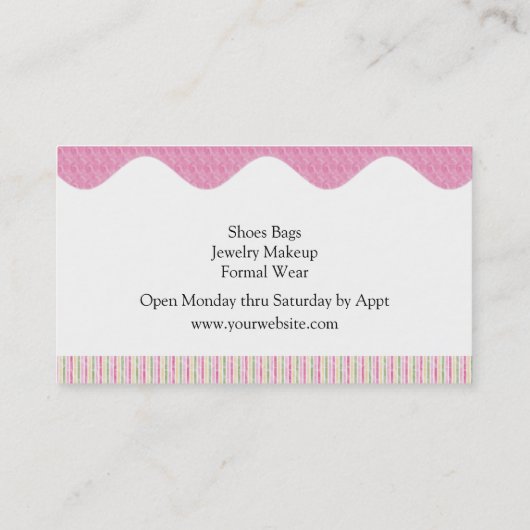 Dames Mode Boutique Visitekaartje (Achterkant)