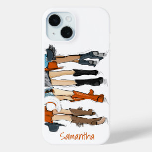 Dames Mode Cowboylaarzen Verbrand Sinaasappel Texa iPhone 15 Case