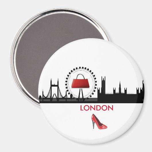 Dames Mode Thema Londen Skyline Magnet (Voorkant / Achterkant)