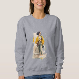 Dames mode trendy meisje gele jas waterverf trui