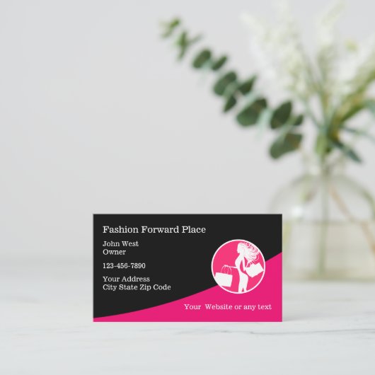 Dames Mode Voorwaartse Visitekaartjes (Staand voorkant)