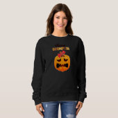 Dames Moeder Grumpkin Grumpy Pompoen Halloween Fam Trui (Voorkant volledig)