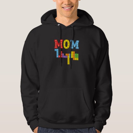 Dames Moeder Master Bouwer Moeder Bouwblokken B Hoodie (Voorkant)