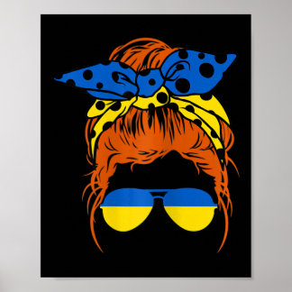Dames Moeder Oekraïense Rommelige Knot Haar Vlag G Poster