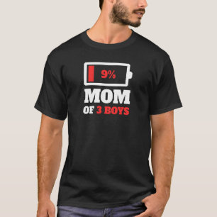 Dames Moeder Van 3 Drie Zonen Zonen Moe Moeder Lag T-shirt