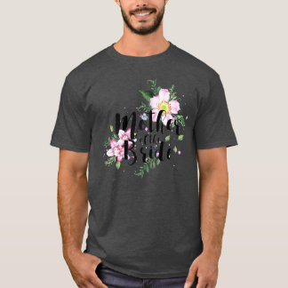 Dames Moeder van de Bruid Bloemige Bruiloftspartij T-shirt