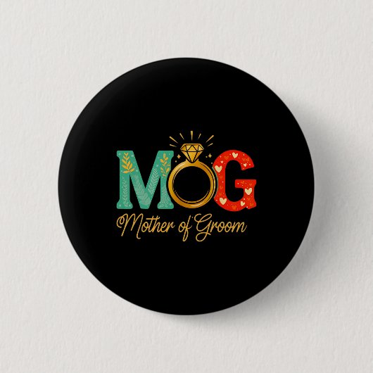 Dames Moeder Van De Bruidegom Mob Mog Moeder Trouw Ronde Button 5,7 Cm (Voorkant)