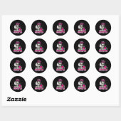 Dames Moederster Schedel Moeder Coffeeliefhebber H Ronde Sticker (Vel)