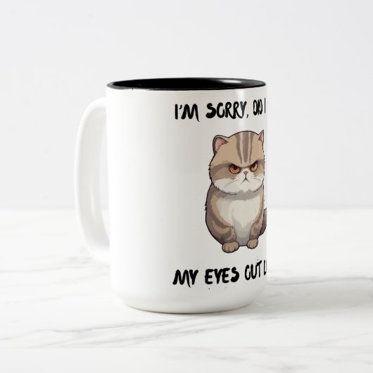 Dames mok, het spijt me, heb ik gerold tweekleurige koffiemok (Voorkant links)
