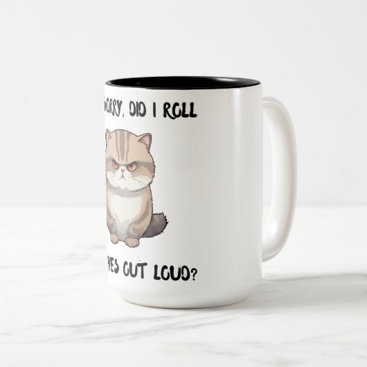 Dames mok, het spijt me, heb ik gerold tweekleurige koffiemok (Voorkant rechts)