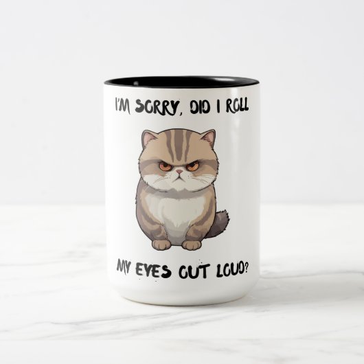 Dames mok, het spijt me, heb ik gerold tweekleurige koffiemok (Center)