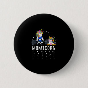Dames Momicorn Eenhoorn Moeder Fitness Gym Gewicht Ronde Button 5,7 Cm