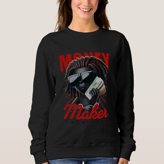 Dames Money Maker Gorilla Sweatshirt- Edgy Queen Trui (Voorkant)