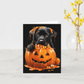Dames Mooie Labrador Druppende Pompoen Candy Corn Kaart (Gele Bloem)
