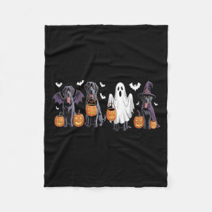 Dames Mooie Zwarte Labrador Hond Halloween Pompoen Fleece Deken