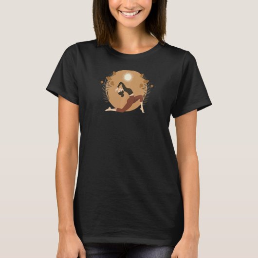 Dames Moon Blue Yoga 1 T-shirt (Voorkant)