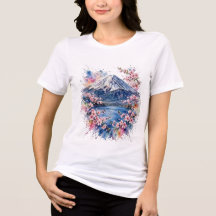 Dames Mount Fuji Kersenbloesem Waterverf Hoodie