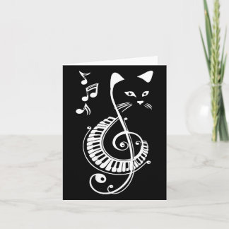 Dames Muziekaal Kat Vioolsleutel Muziek Dierenlief Kaart