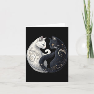 Dames Mystieke Yin Yang Kat Symbool Zwart Wit Kaart