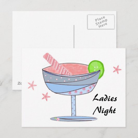 Dames nacht briefkaart (Voorkant / Achterkant)