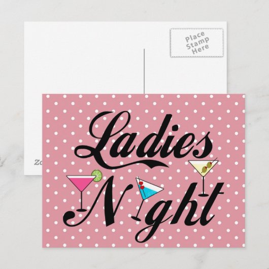Dames nacht briefkaart (Voorkant / Achterkant)
