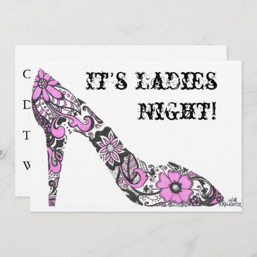 Dames nacht kaart (Voorkant / Achterkant)