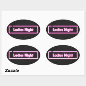 Dames Nacht Neon LED Bord    Ovale Sticker (Vel)