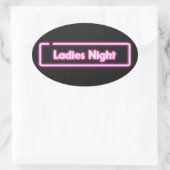 Dames Nacht Neon LED Bord    Ovale Sticker (Tas)