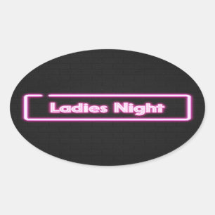 Dames Nacht Neon LED Bord    Ovale Sticker