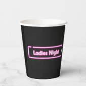 Dames Nacht Neon LED Bord    Papieren Bekers (Achterkant)
