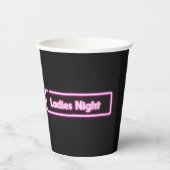 Dames Nacht Neon LED Bord    Papieren Bekers (Voorkant)