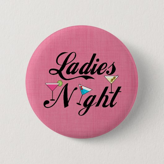 Dames nacht ronde button 5,7 cm (Voorkant)